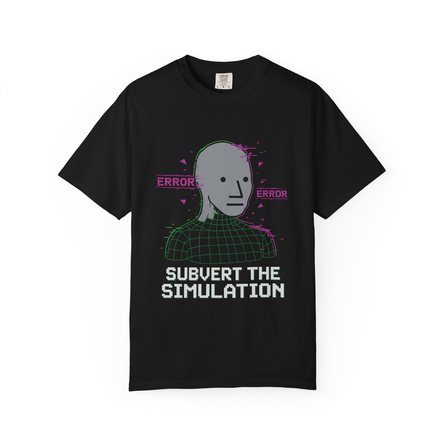 NPC Override Glitch Wojak T-Shirt – Subvert the Simulation