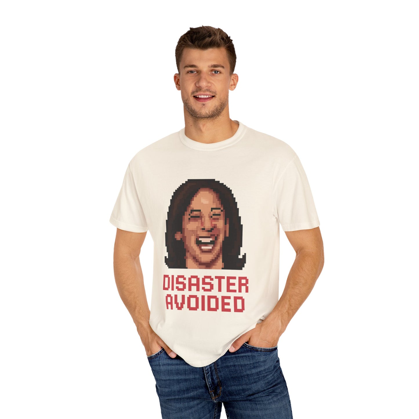 Disaster Avoided – Kamala Pixel Art Meme Tee