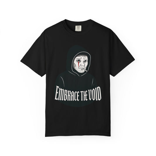 Doomer Descent Wojak T-Shirt – “Embrace the Void” Dark Meme Tee