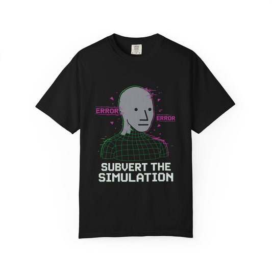 NPC Override Glitch Wojak T-Shirt – Subvert the Simulation