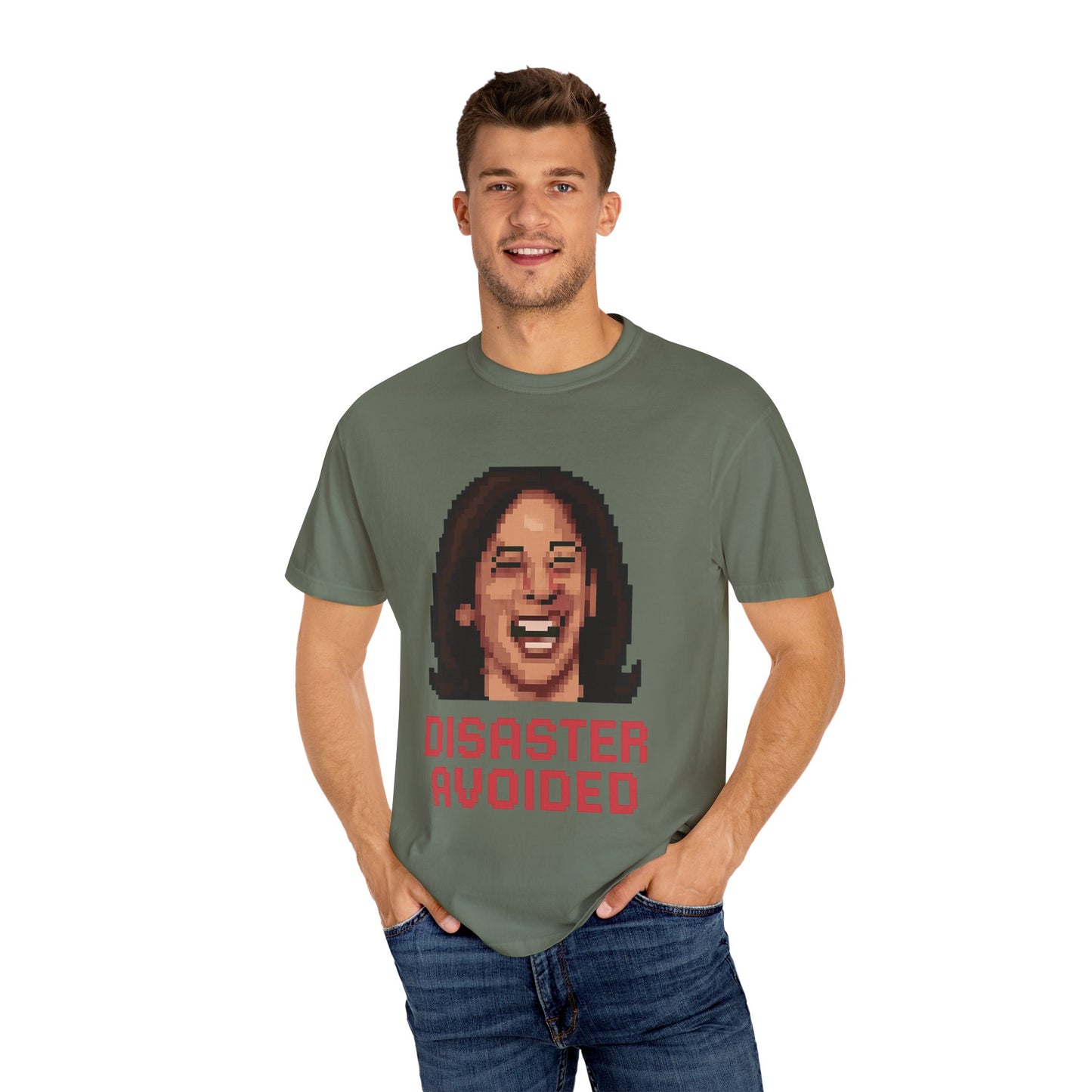 Disaster Avoided – Kamala Pixel Art Meme Tee