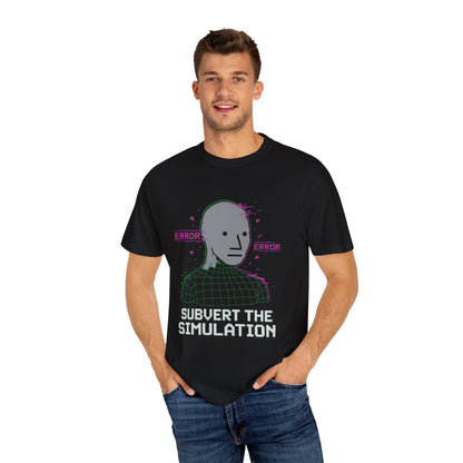 NPC Override Glitch Wojak T-Shirt – Subvert the Simulation